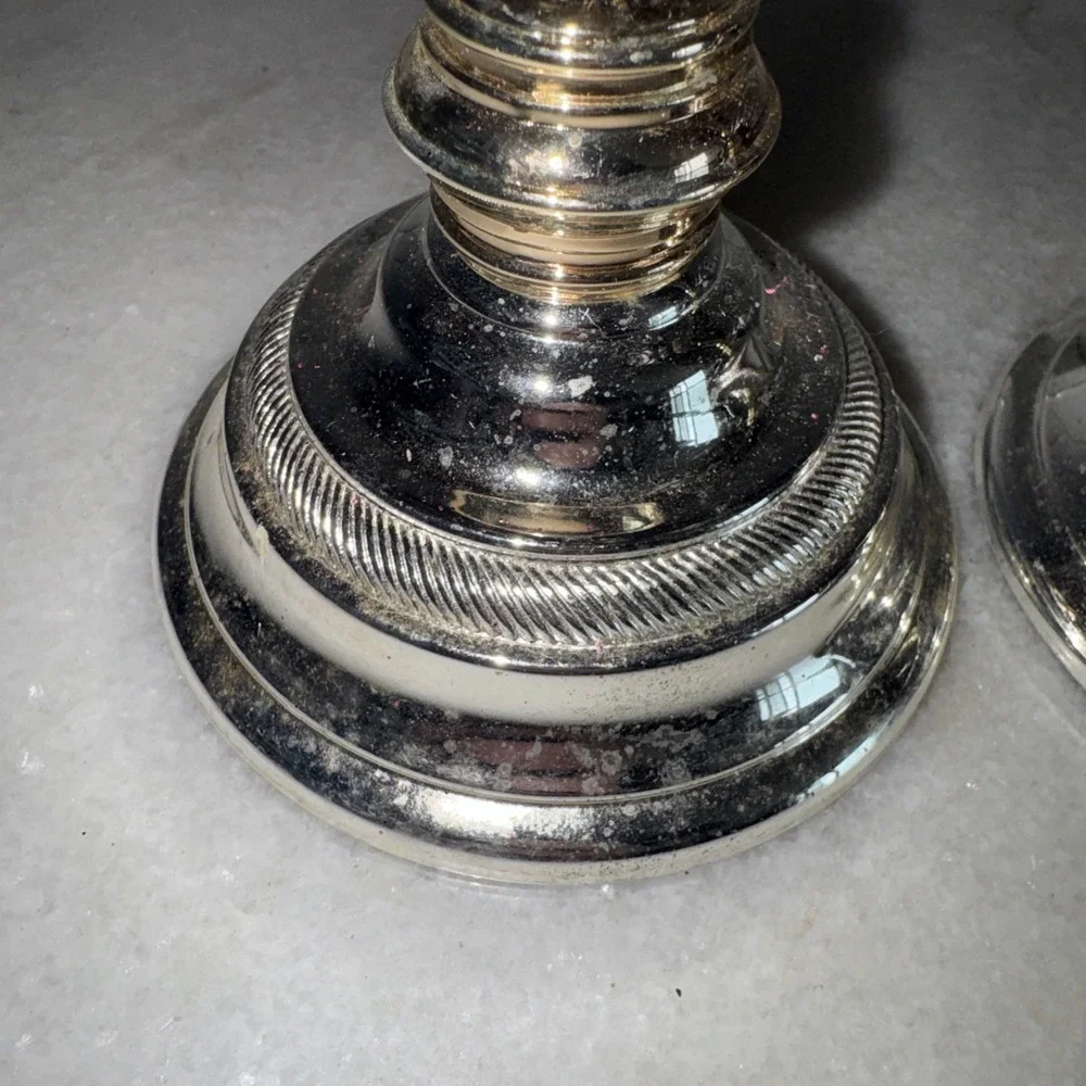 Vintage Pair Of Gorham 11.25 '' Tall Silver Plated‎ Candle Stick HolderES0001
